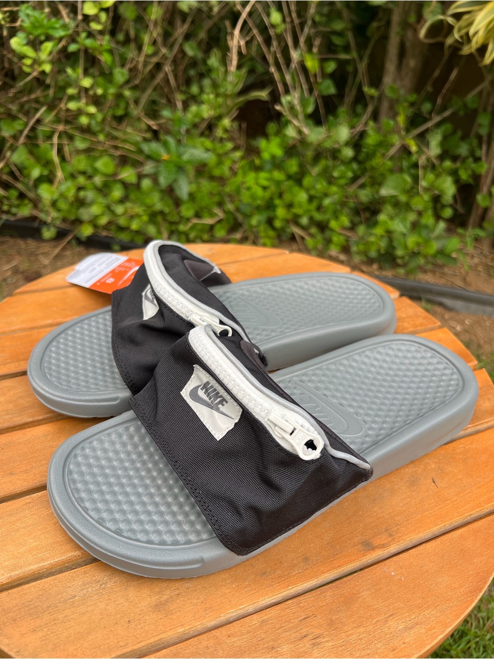 Nike Black Slide Sandals Benassi JDI FANNY PACK NEW MENS 8
